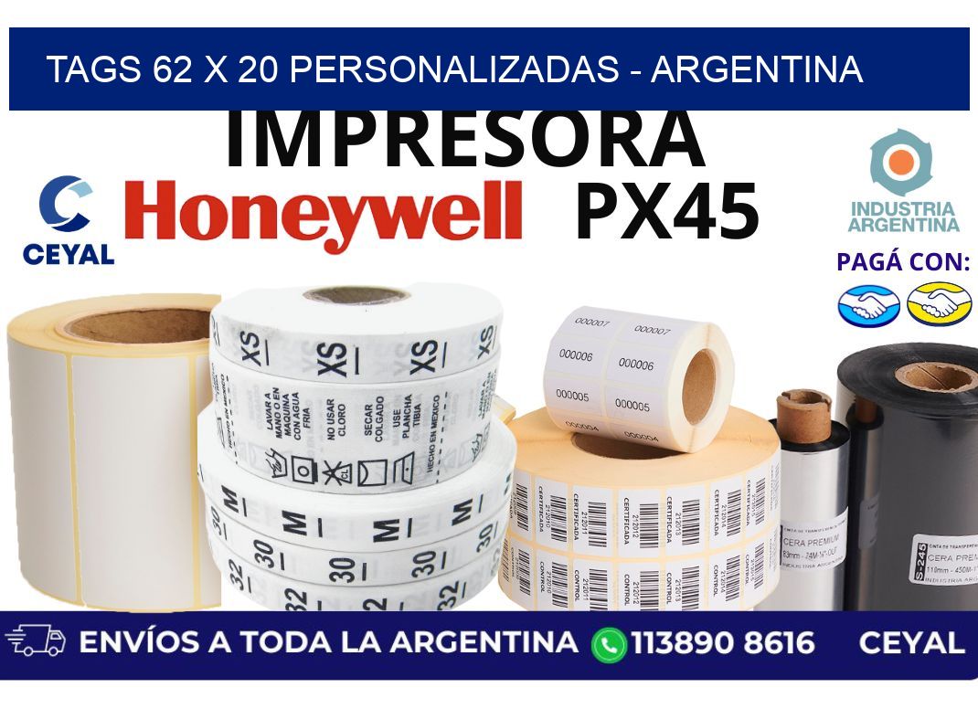 tags 62 x 20 personalizadas – Argentina