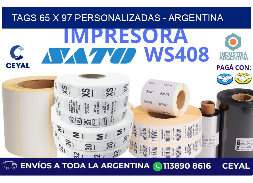 tags 65 x 97 personalizadas - Argentina