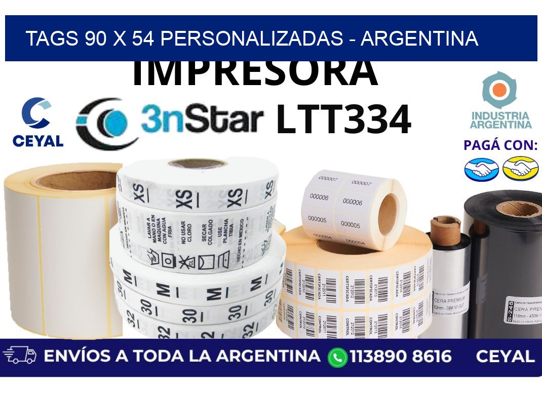 tags 90 x 54 personalizadas - Argentina