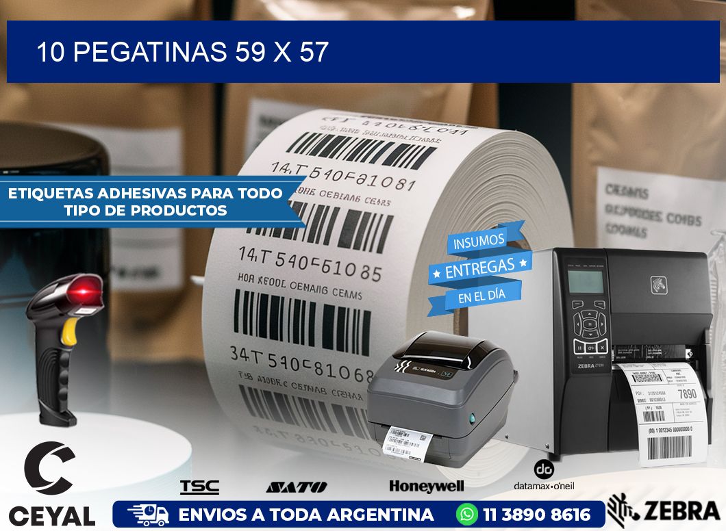 10 PEGATINAS 59 x 57
