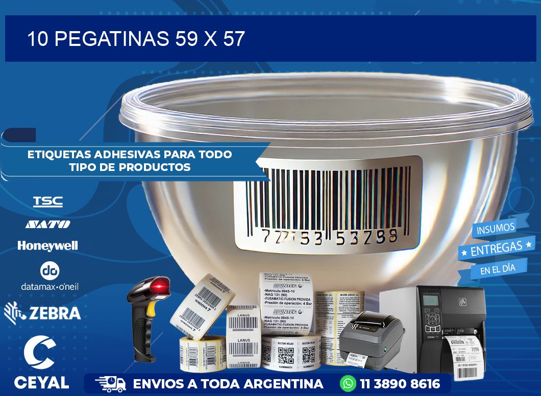 10 PEGATINAS 59 x 57
