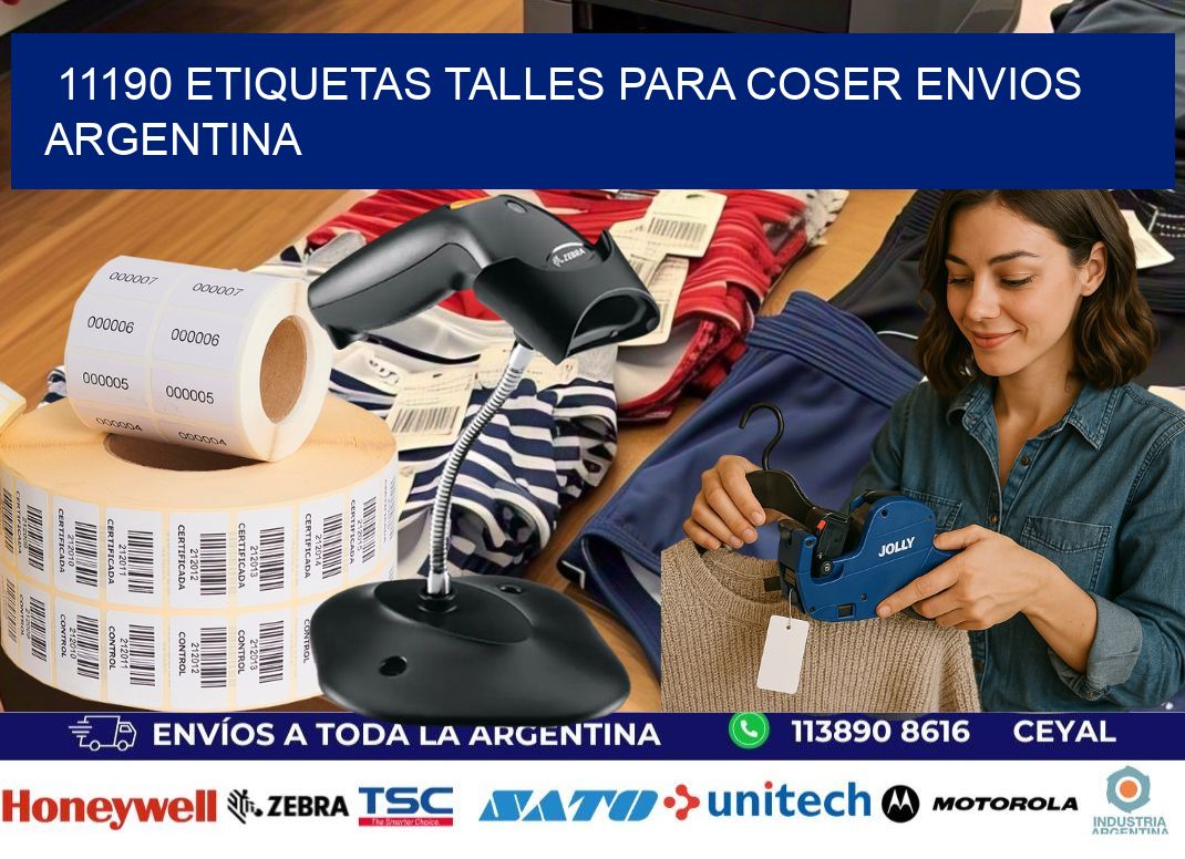 11190 ETIQUETAS TALLES PARA COSER ENVIOS ARGENTINA