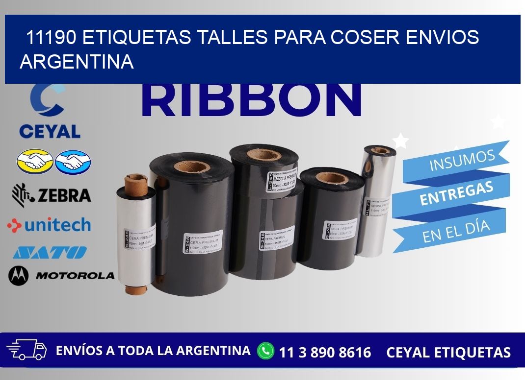 11190 ETIQUETAS TALLES PARA COSER ENVIOS ARGENTINA