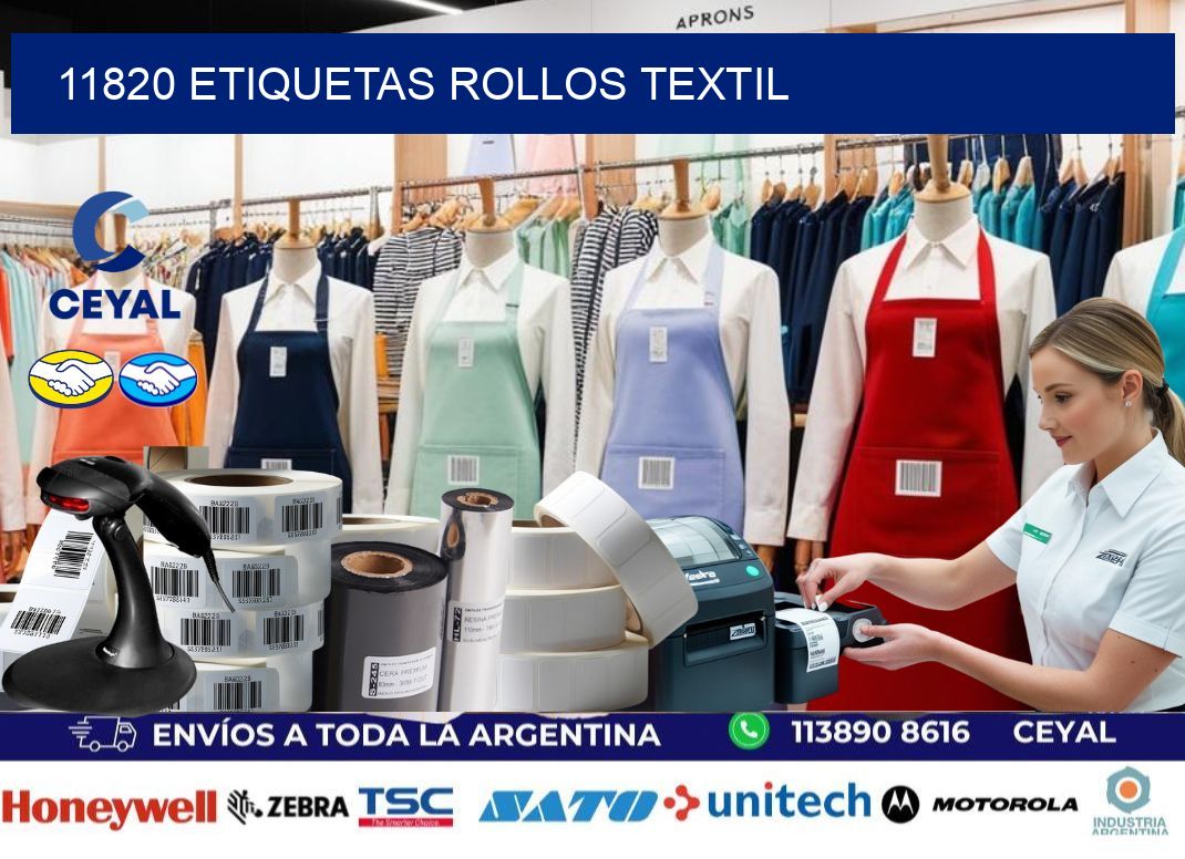 11820 etiquetas rollos TEXTIL