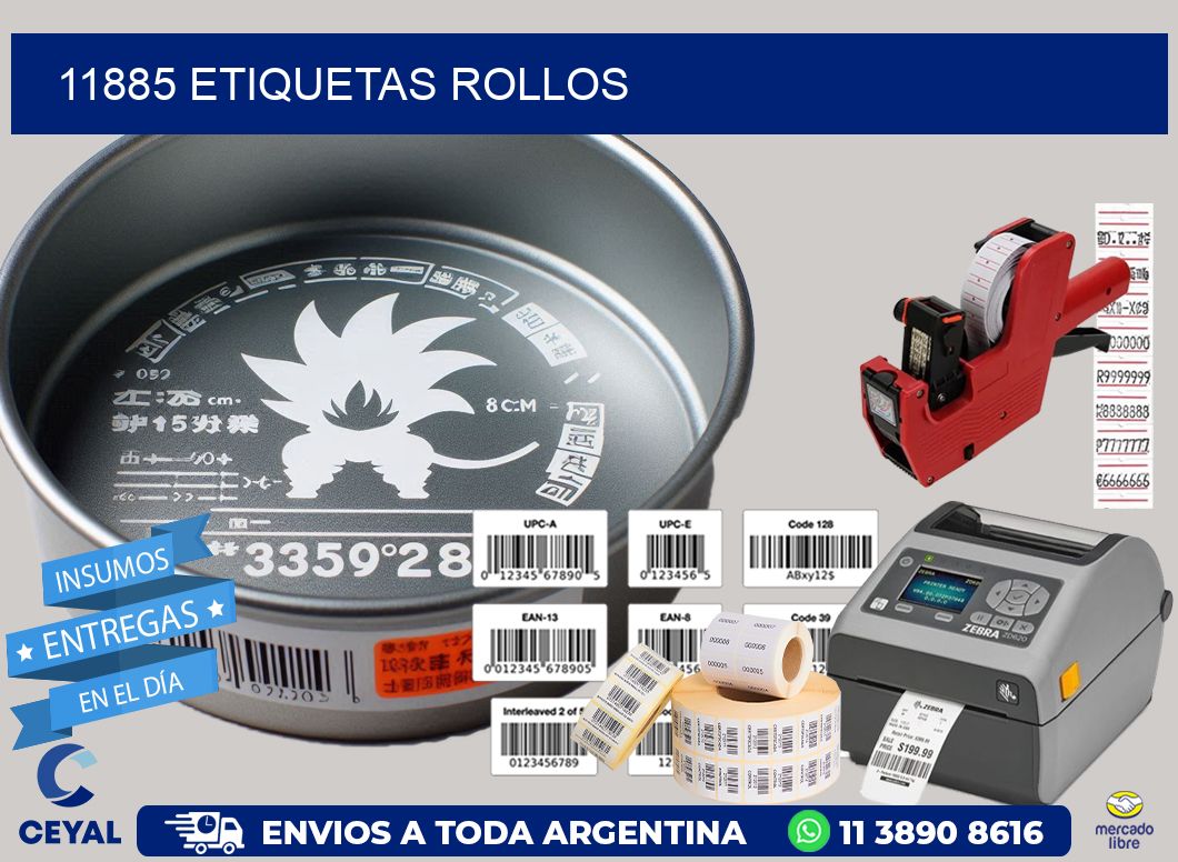 11885 etiquetas rollos