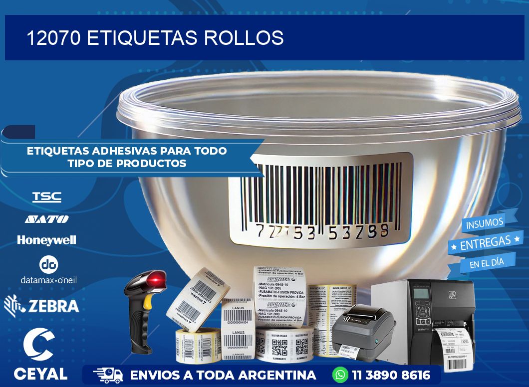 12070 etiquetas rollos