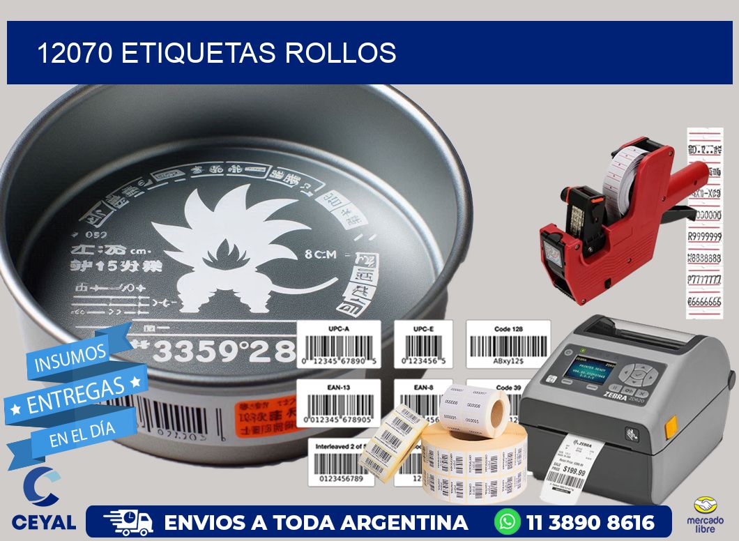 12070 etiquetas rollos
