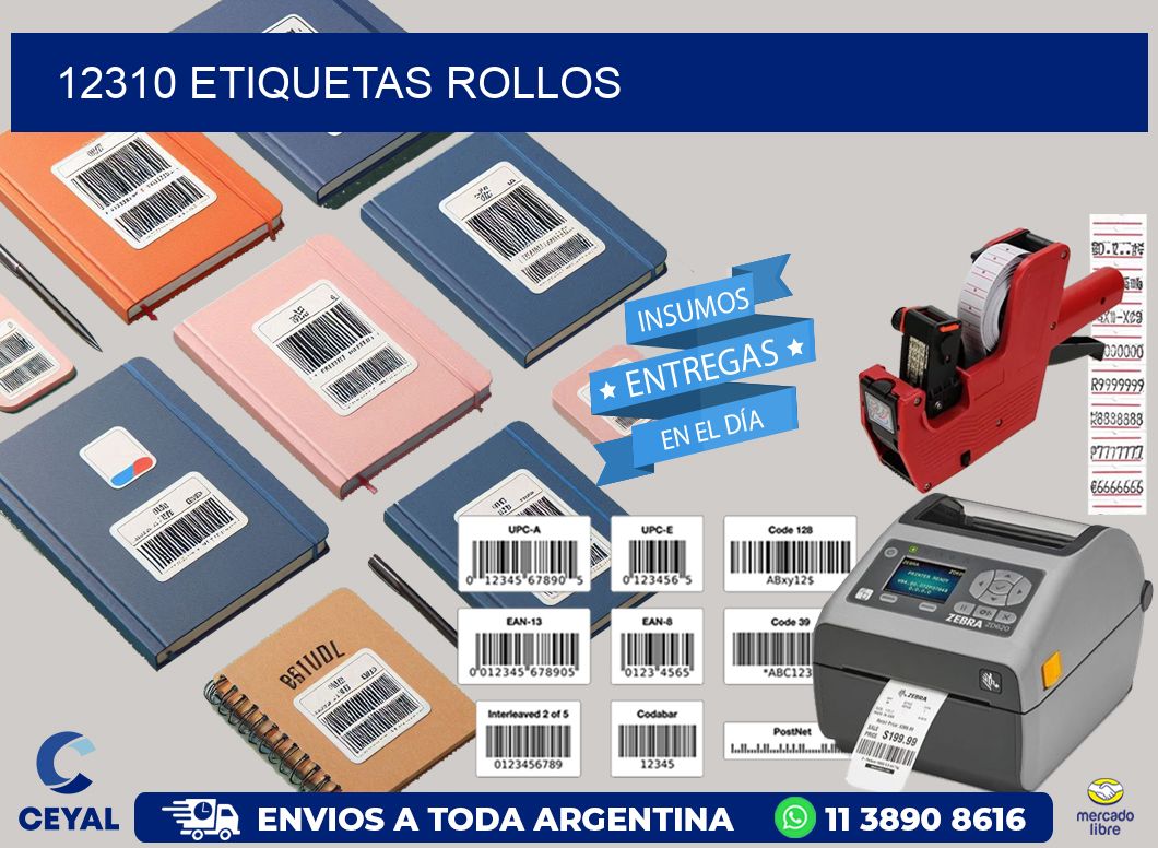 12310 etiquetas rollos