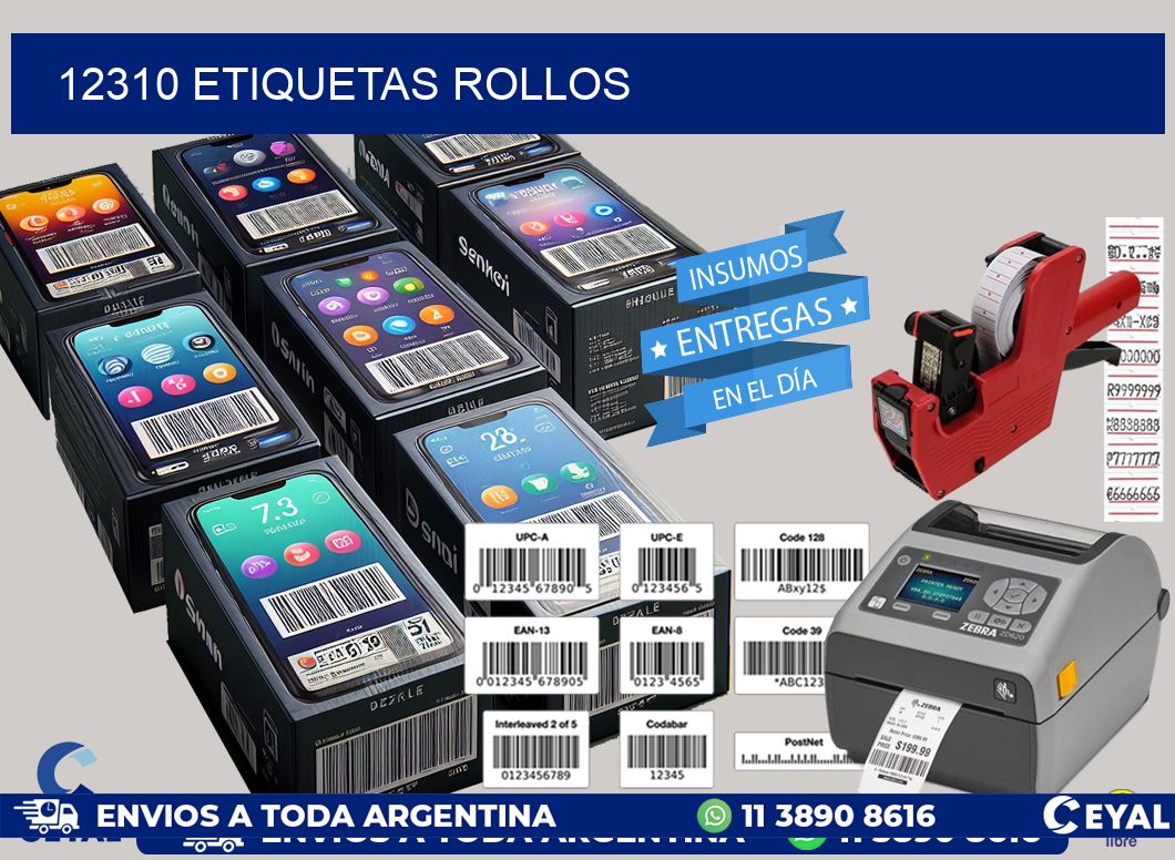 12310 etiquetas rollos