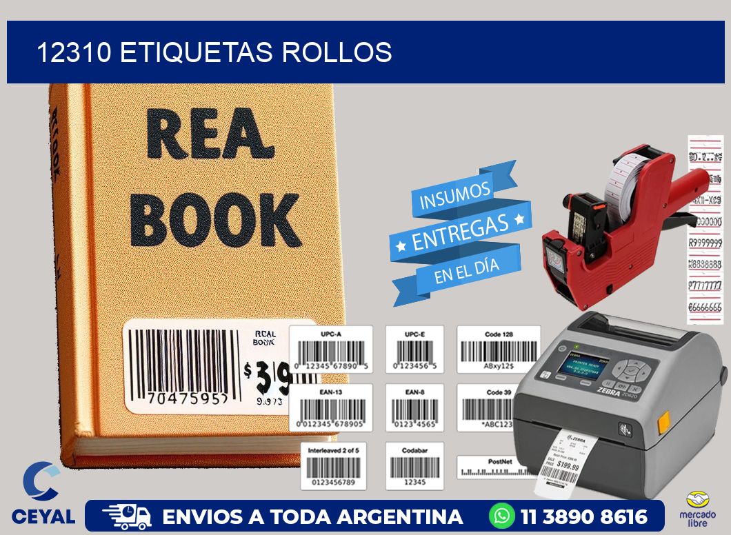 12310 etiquetas rollos