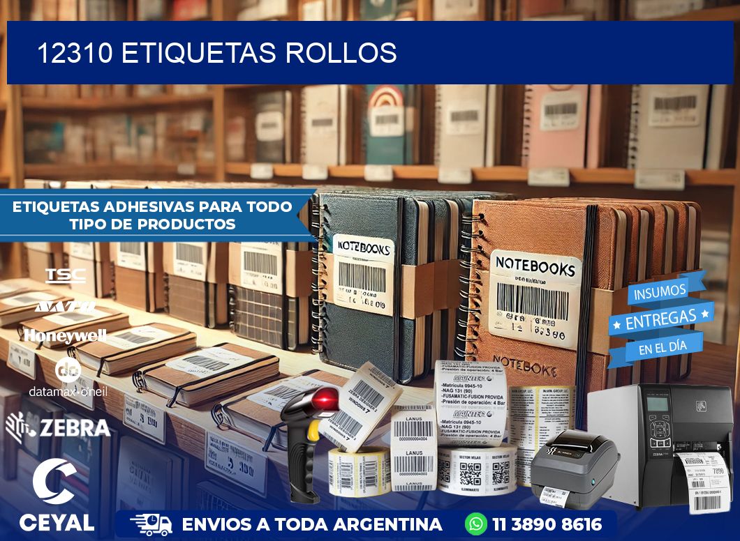 12310 etiquetas rollos