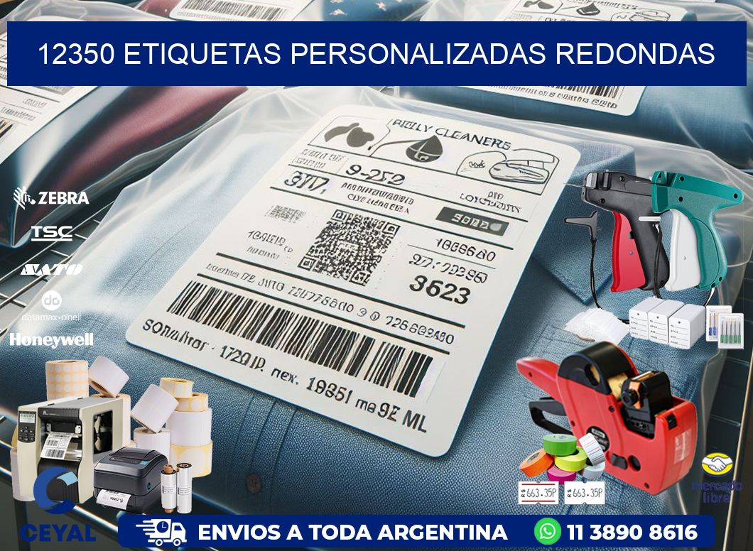 12350 Etiquetas personalizadas redondas