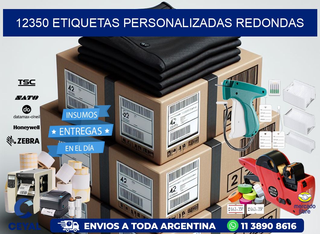 12350 Etiquetas personalizadas redondas