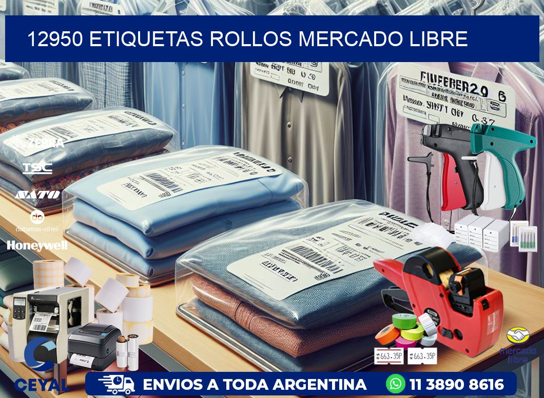 12950 etiquetas rollos MERCADO LIBRE