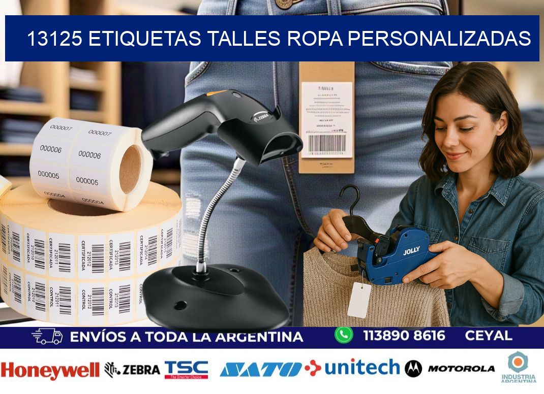 13125 ETIQUETAS TALLES ROPA PERSONALIZADAS