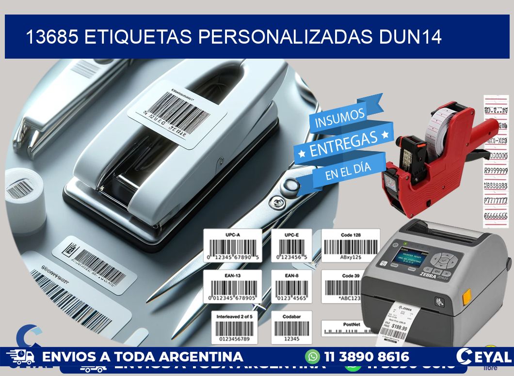 13685 Etiquetas personalizadas dun14