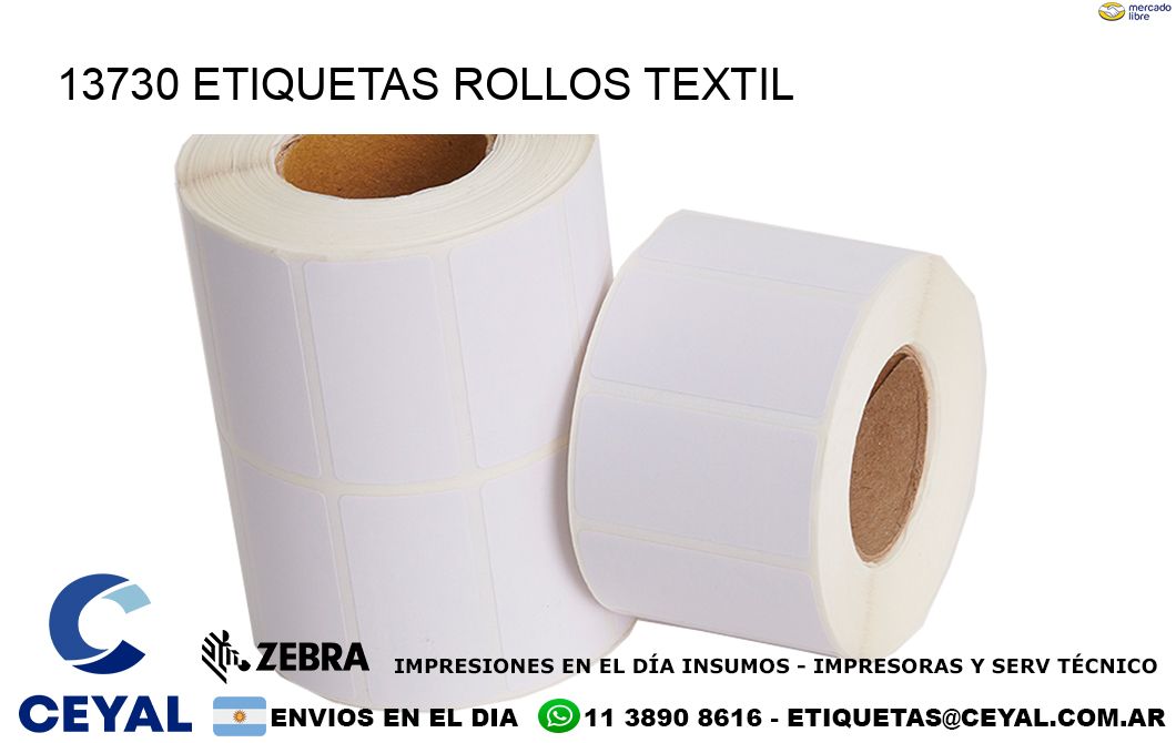 13730 etiquetas rollos TEXTIL