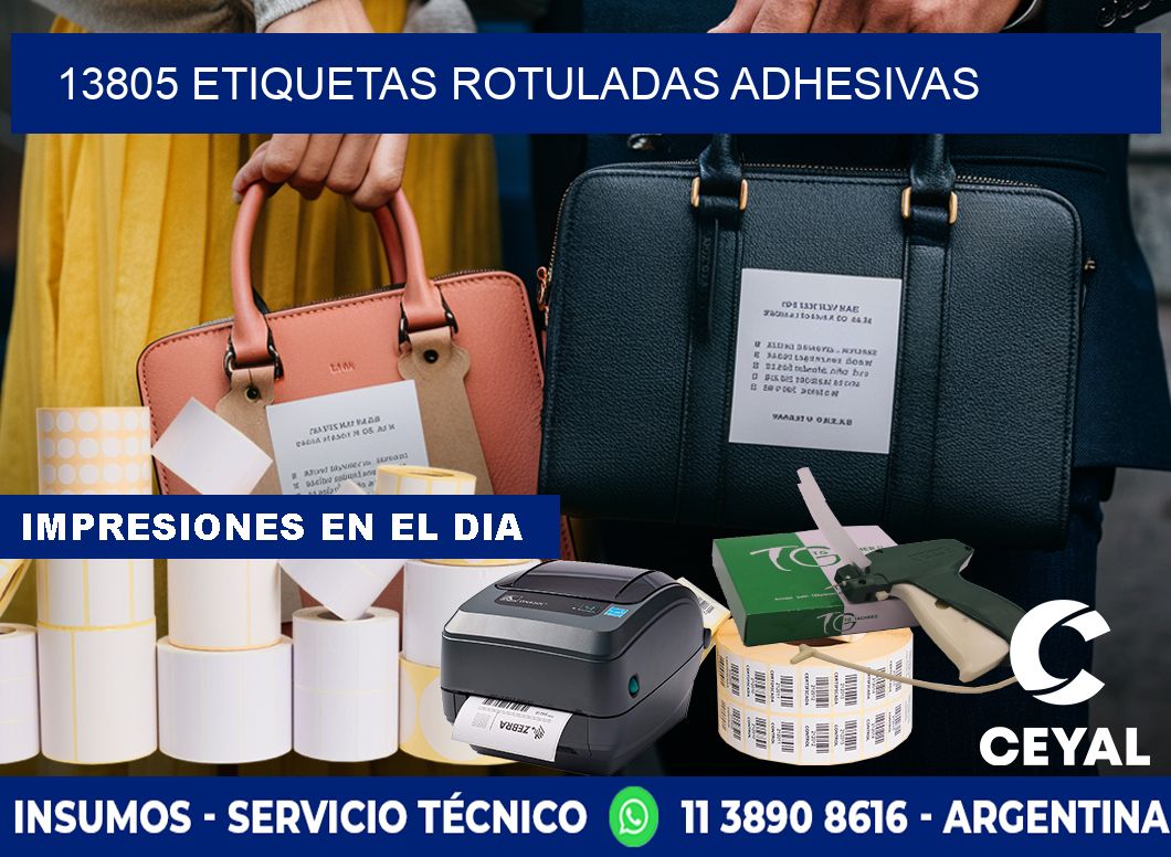 13805 etiquetas rotuladas adhesivas