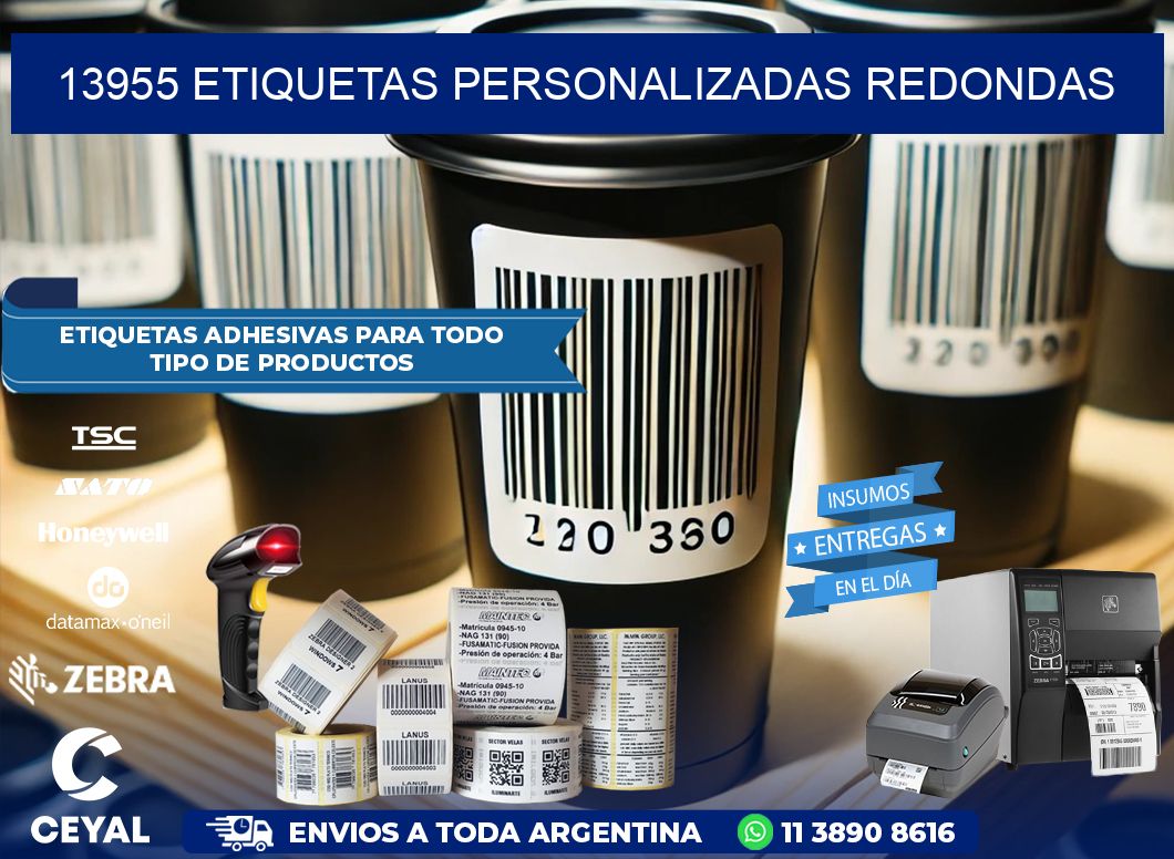 13955 Etiquetas personalizadas redondas
