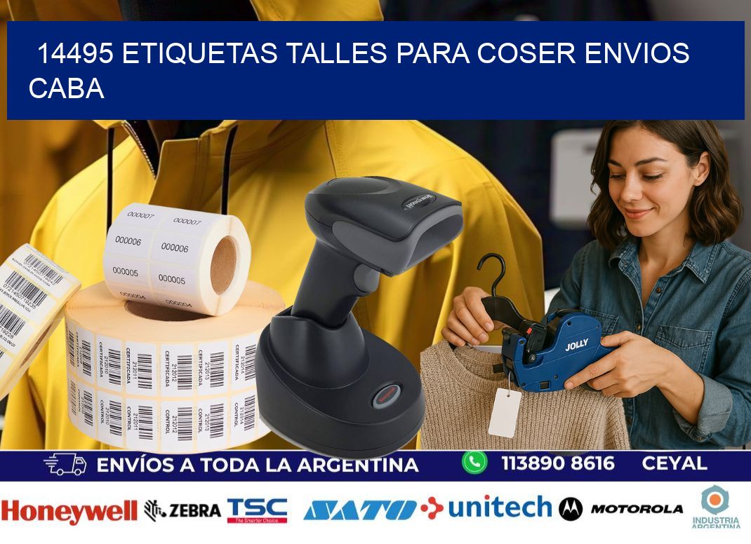 14495 ETIQUETAS TALLES PARA COSER ENVIOS CABA