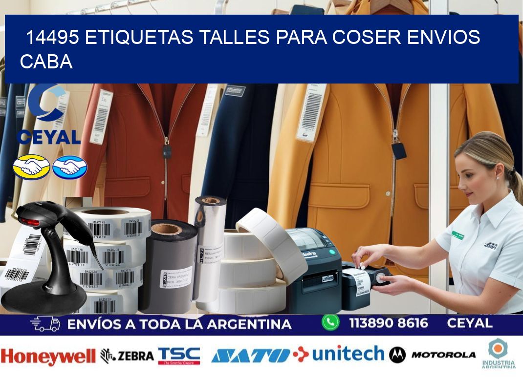 14495 ETIQUETAS TALLES PARA COSER ENVIOS CABA