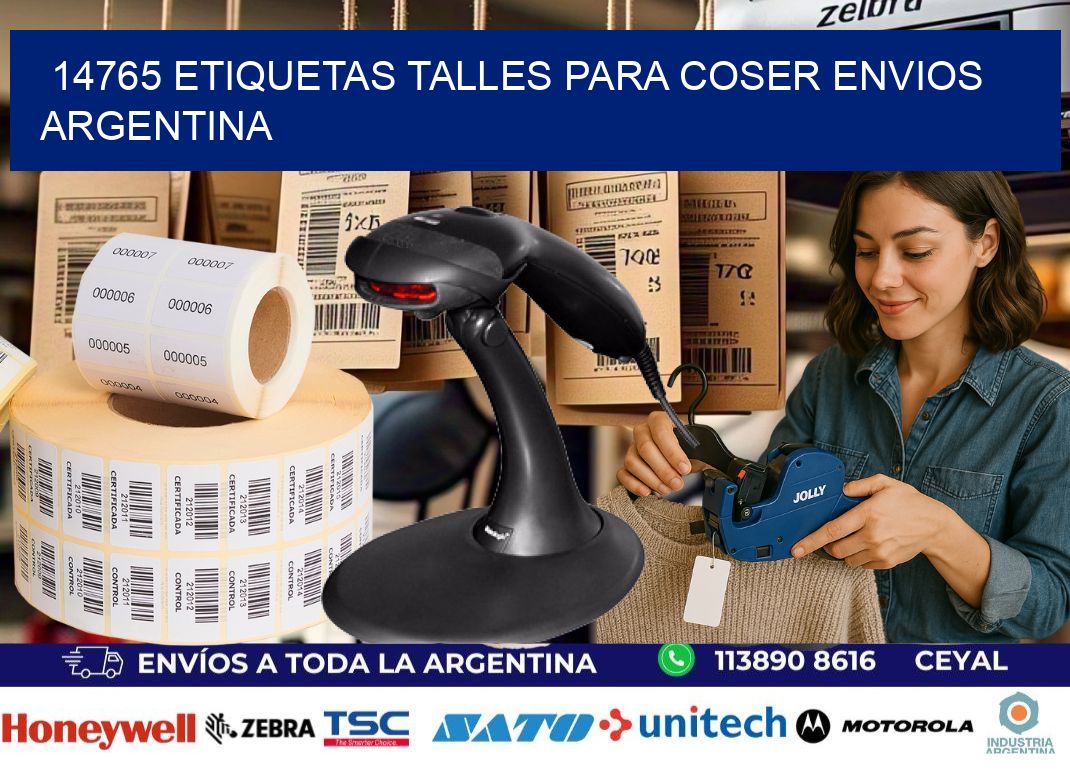 14765 ETIQUETAS TALLES PARA COSER ENVIOS ARGENTINA