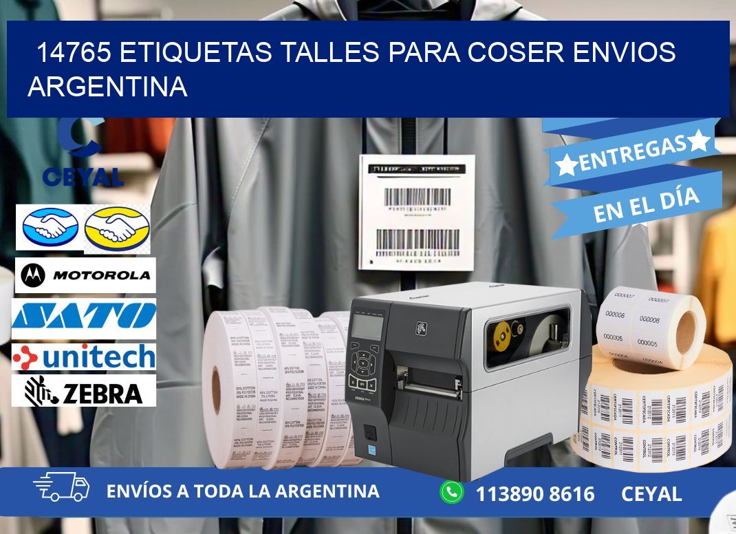 14765 ETIQUETAS TALLES PARA COSER ENVIOS ARGENTINA