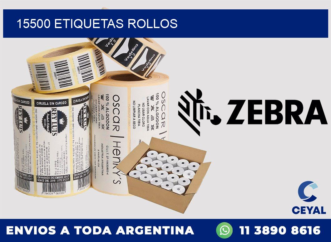 15500 etiquetas rollos