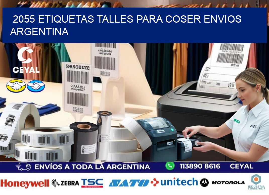 2055 ETIQUETAS TALLES PARA COSER ENVIOS ARGENTINA