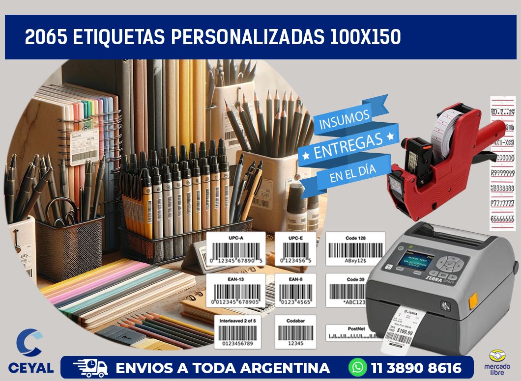 2065 Etiquetas personalizadas 100x150