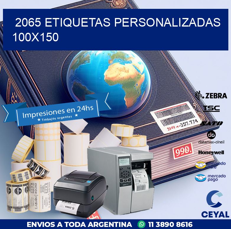 2065 Etiquetas personalizadas 100x150