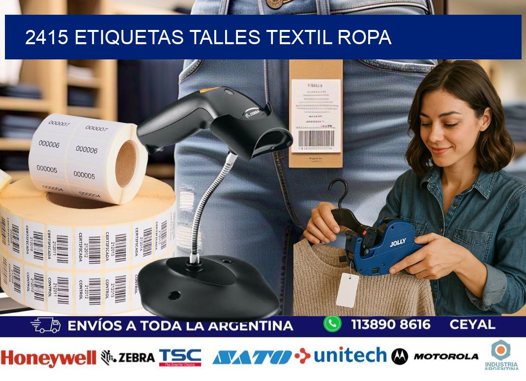 2415 ETIQUETAS TALLES TEXTIL ROPA