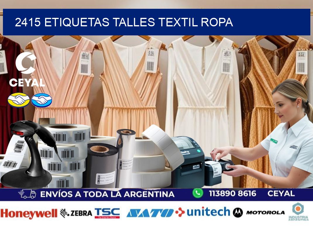 2415 ETIQUETAS TALLES TEXTIL ROPA