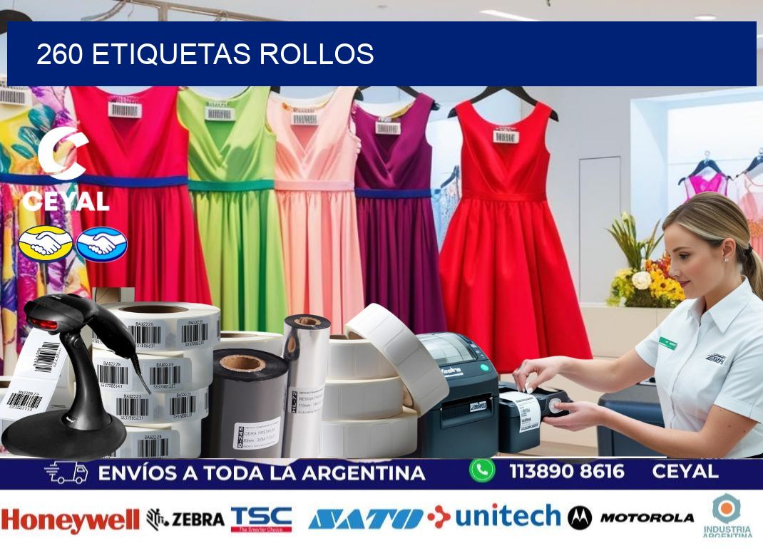 260 etiquetas rollos