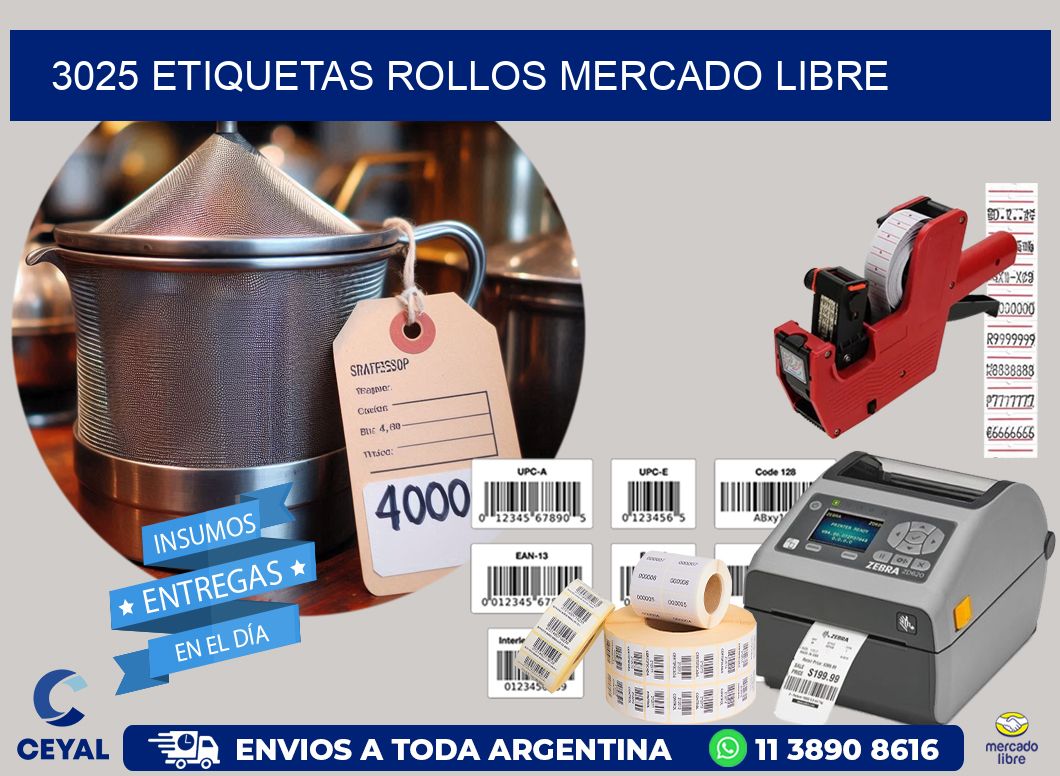 3025 etiquetas rollos MERCADO LIBRE