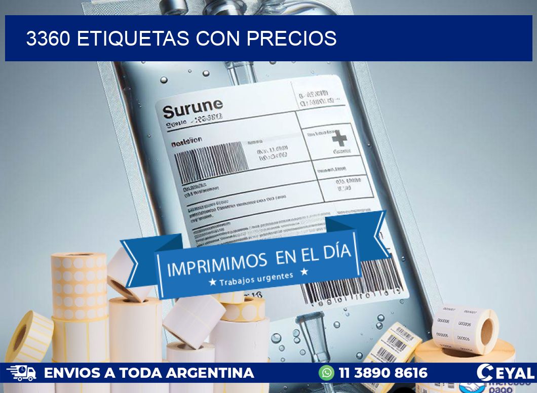 3360 etiquetas con precios