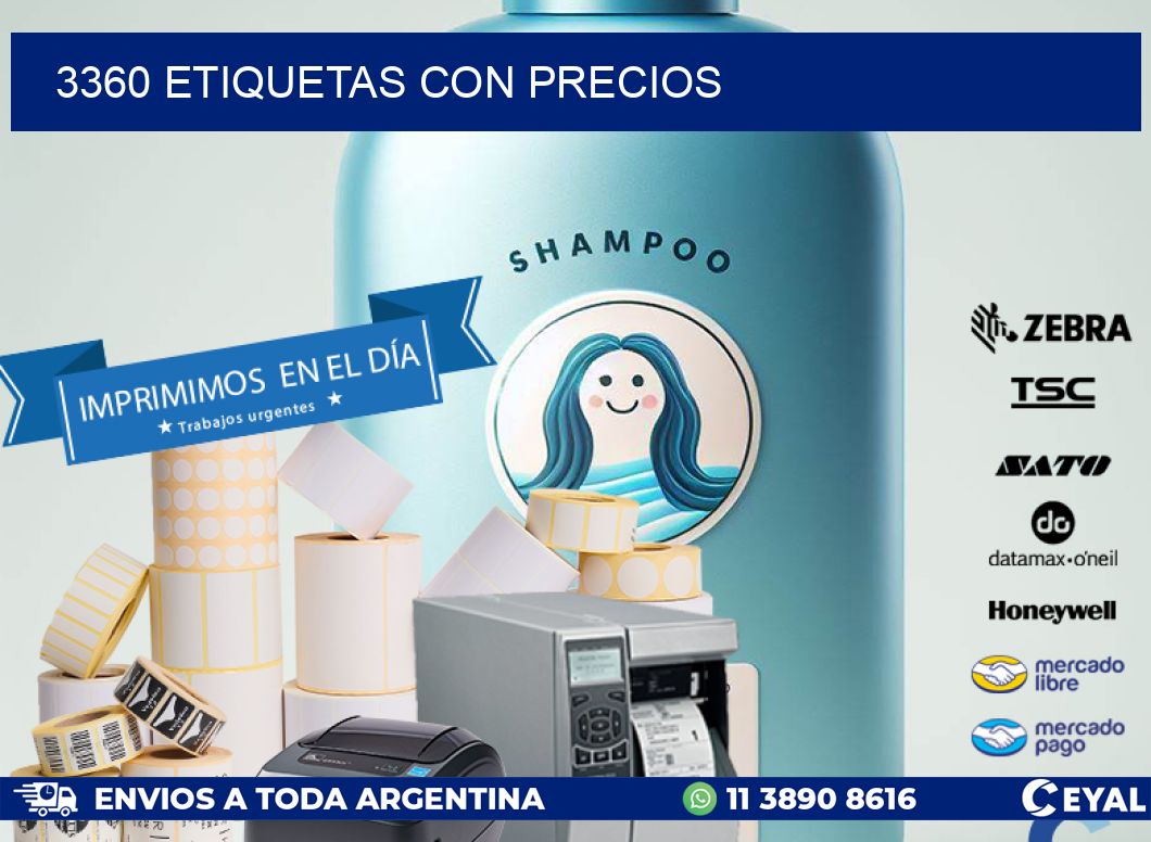 3360 etiquetas con precios
