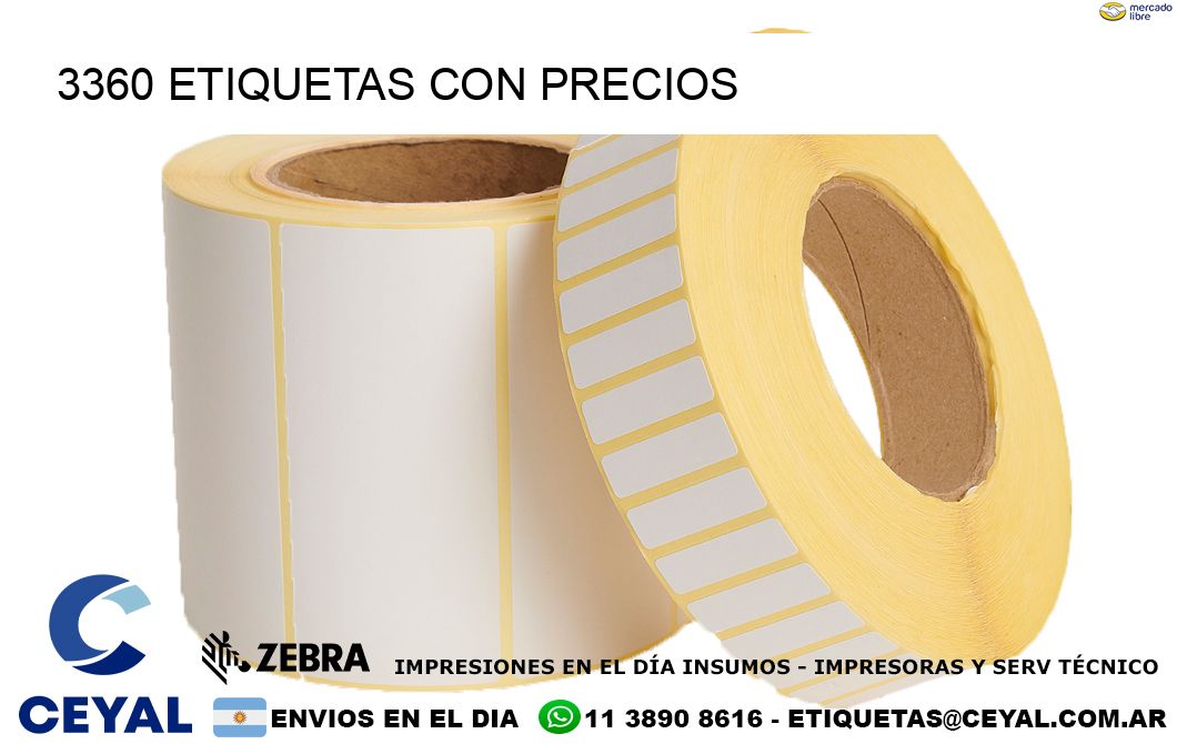 3360 etiquetas con precios