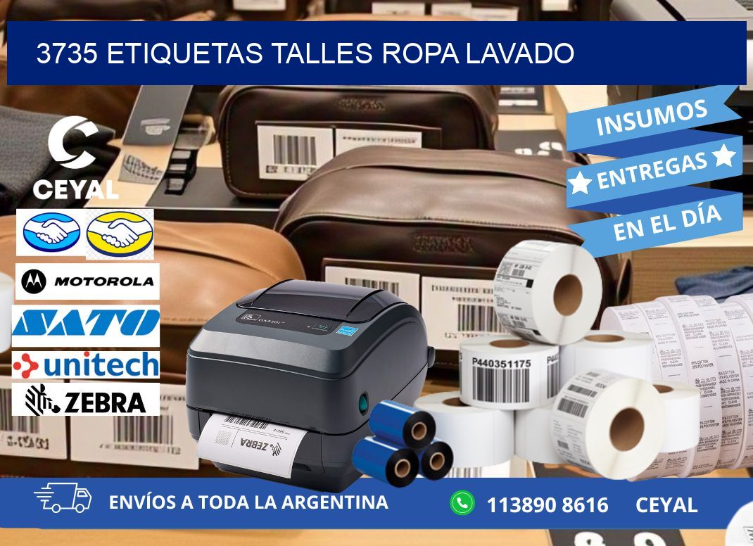 3735 ETIQUETAS TALLES ROPA LAVADO