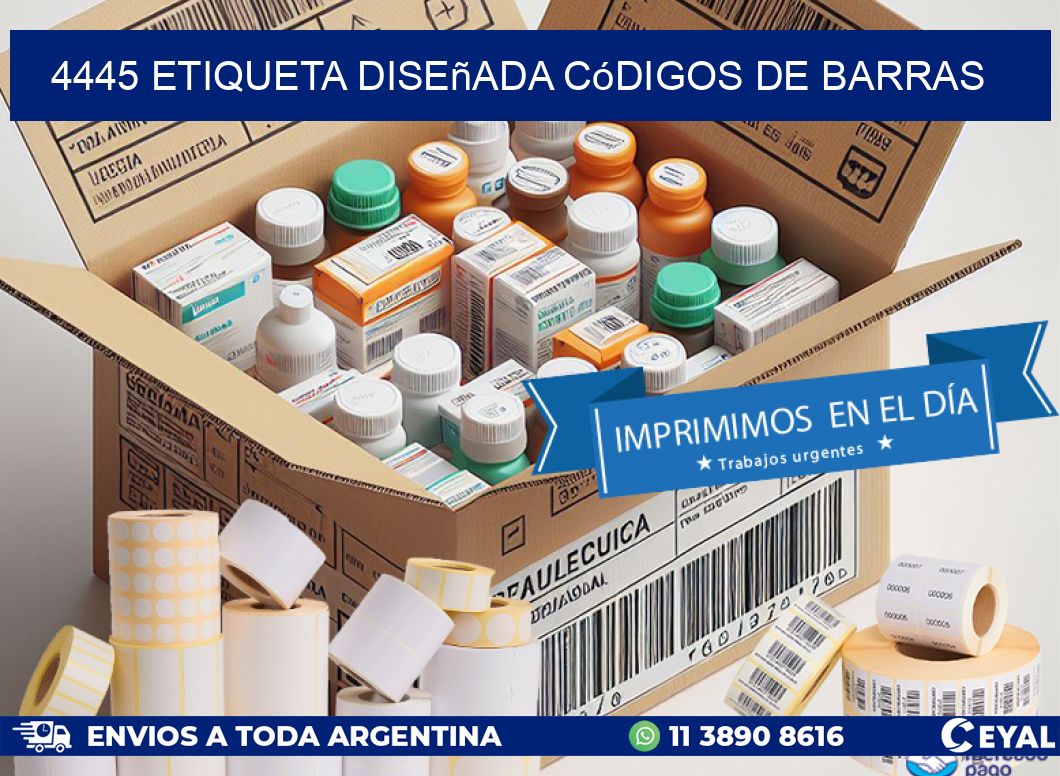 4445 etiqueta diseñada códigos de barras