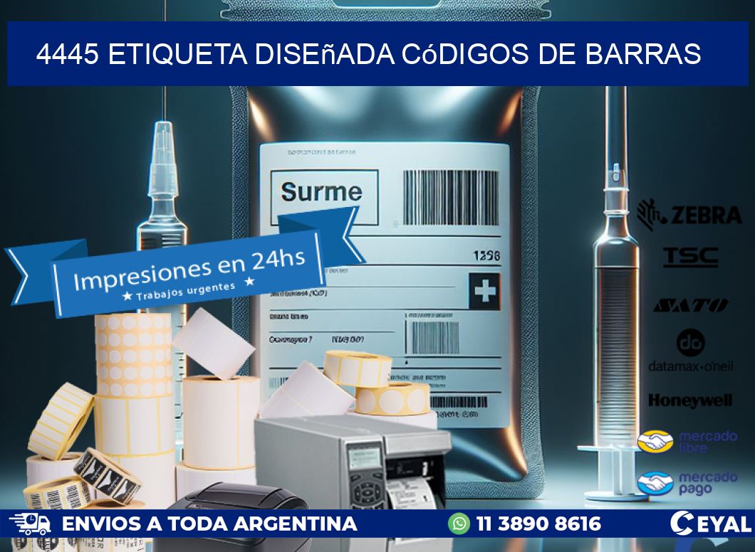 4445 etiqueta diseñada códigos de barras