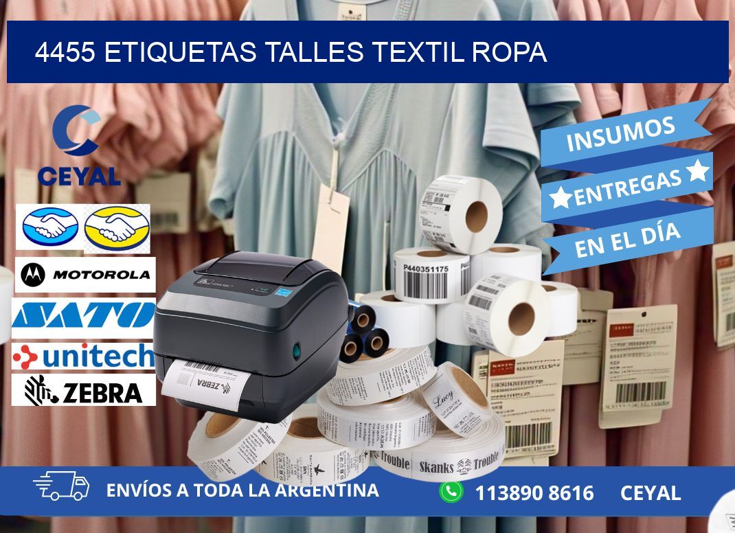 4455 ETIQUETAS TALLES TEXTIL ROPA