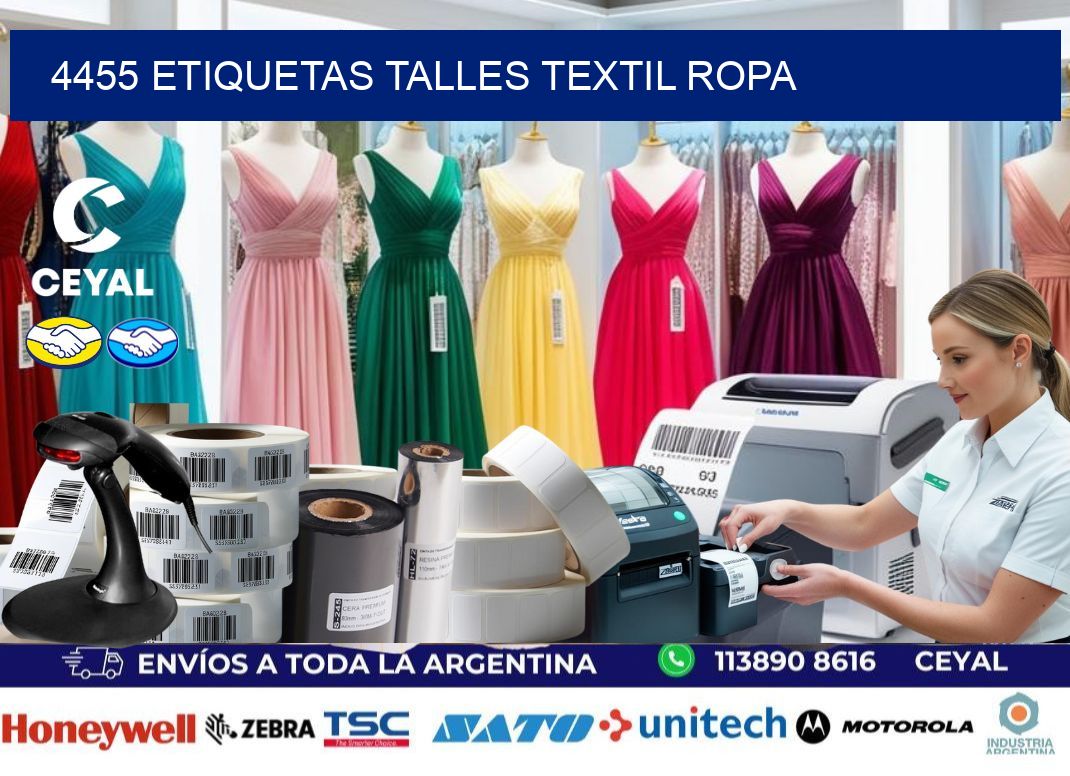 4455 ETIQUETAS TALLES TEXTIL ROPA