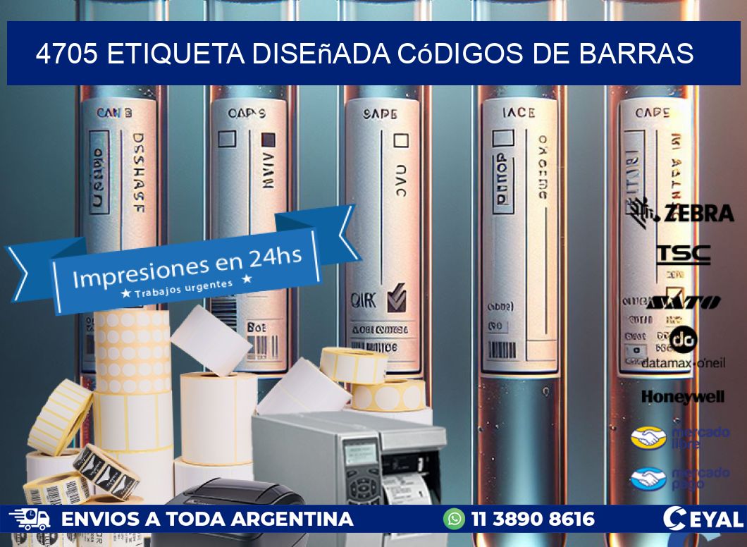 4705 etiqueta diseñada códigos de barras