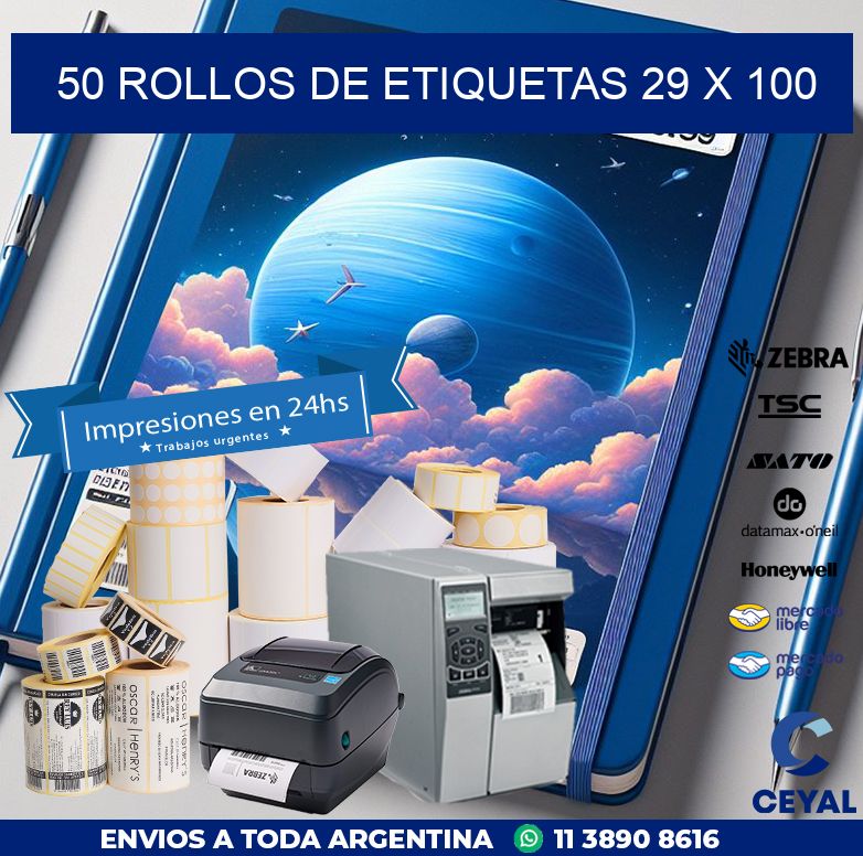50 ROLLOS DE ETIQUETAS 29 x 100