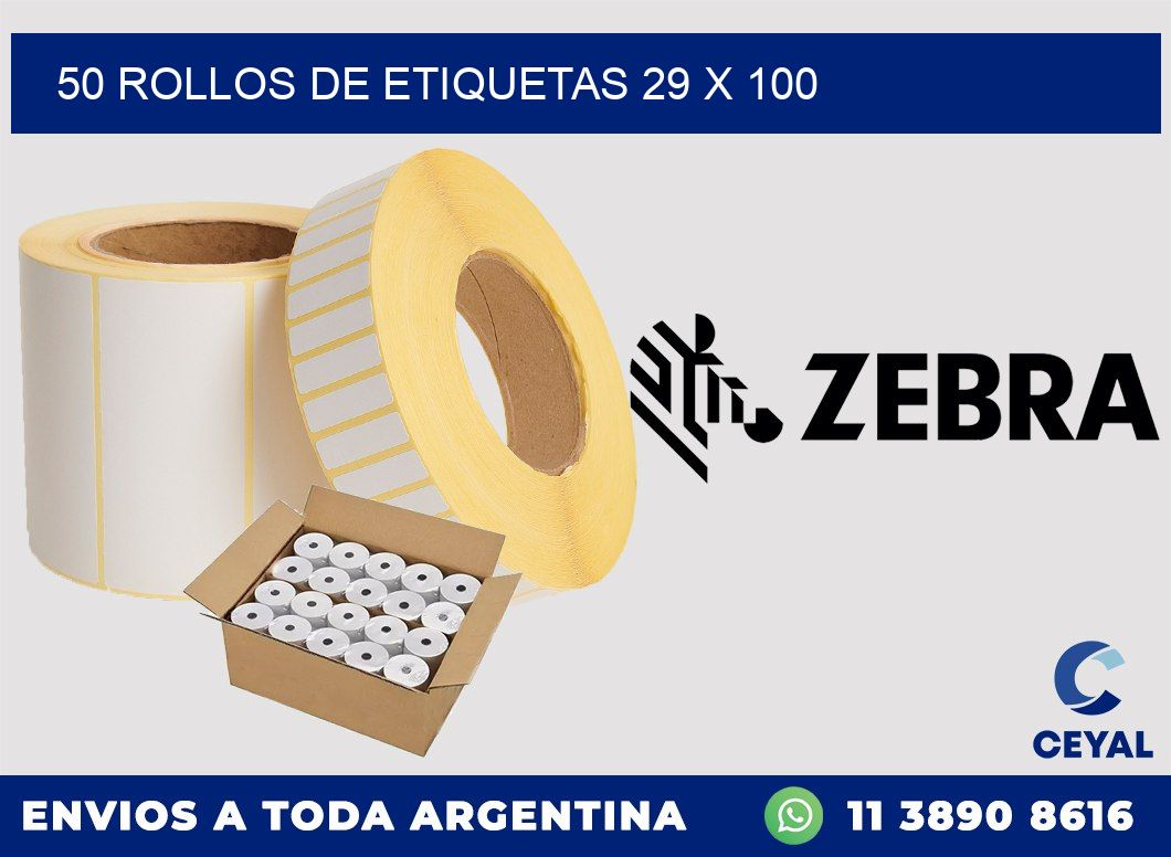 50 ROLLOS DE ETIQUETAS 29 x 100