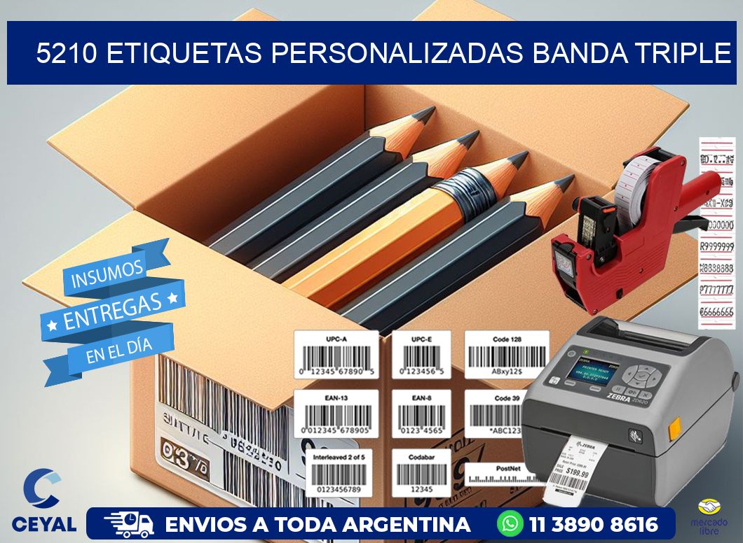 5210 Etiquetas personalizadas banda triple