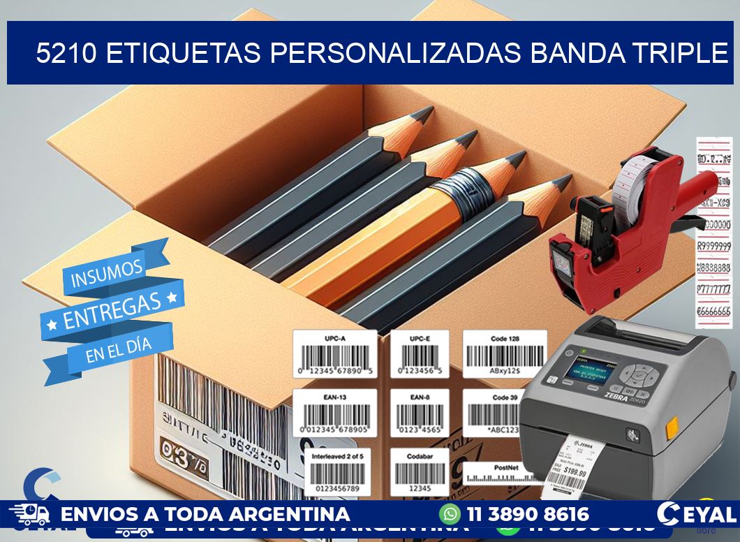 5210 Etiquetas personalizadas banda triple