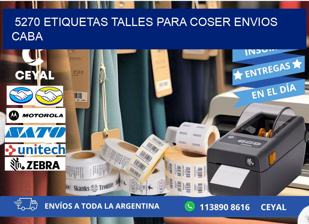 5270 ETIQUETAS TALLES PARA COSER ENVIOS CABA