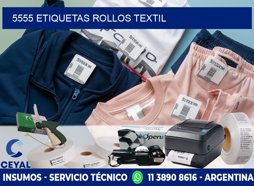 5555 etiquetas rollos TEXTIL